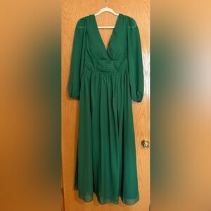 Green formal dress, size 12.
